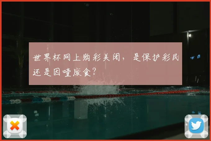 世界杯网上购彩关闭,是保护彩民还是因噎废食?